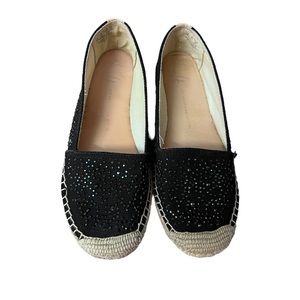 Franco Sarto Whip Black Beaded Espadrilles Size 8